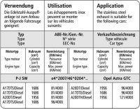 Bastuck Verbindungsrohr - Opel Astra J (+GTC/OPC/Sports Tourer (+Turbo) / ohne Caravan)