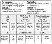 Bastuck Central silencer - Opel Astra J Petrol (+GTC/Sports Tourer (+Turbo) / w/o Caravan)