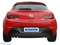 Bastuck Rear silencer with double tailpipe cut 20° with inward curl LH + RH exit 2 x Ø 76 mm - Opel Astra J (+GTC (+Turbo) / w/o Caravan)