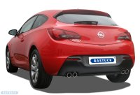 Bastuck Rear silencer with double tailpipe cut 20° with inward curl LH + RH exit 2 x Ø 76 mm - Opel Astra J (+GTC (+Turbo) / w/o Caravan)