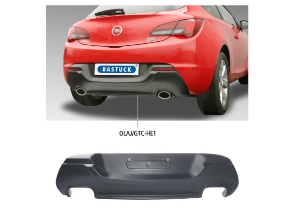 Bastuck Rear valance with cut out for 2 x single tailpipe LH+RH, black matt, ready to paint - Opel Astra J GTC (Turbo)