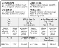 Bastuck Ersatzrohr für Mittelschalldämpfer Ausgang LH+RH - Opel Astra J Sports Tourer Turbo