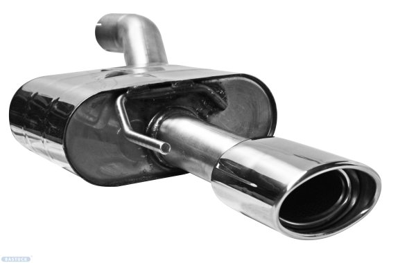 Bastuck Rear silencer with single tailpipe oval 120 x 80 mm LH exit - Opel Astra J Sports Tourer Turbo