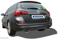 Bastuck Endschalldämpfer mit Einfach-Endrohr oval, 120 x 80 mm Ausgang LH - Opel Astra J Sports Tourer Turbo