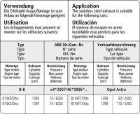 Bastuck Tube replacing front silencer - Opel Astra K 1.0/1.4/1.6
