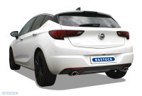 Bastuck Rear silencer with single tailpipe1 x oval 120 x 80 mm LH + RH exit - Opel Astra K 1.0/1.4/1.6