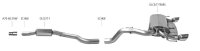 Bastuck Rear silencer with single tailpipe 1 x Ø 90 mm LH+RH cut 30° (RACE-Look) - Opel Corsa E OPC