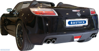 Bastuck Rear silencer with double tailpipes LH + RH 2 x Ø 76 mm with inward curl, cut 20° - Opel GT