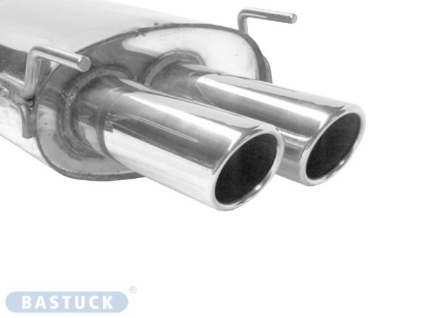 Bastuck Rear silencer with double tailpipes with inward curl LH 2 x Ø 76 mm - Opel Vectra C Saloon