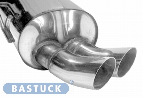 Bastuck Rear silencer with double tailpipes DTM 2 x Ø 70 mm - Peugeot 206 (w/o RC+GT with circular cut out in rear valance)