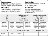 Bastuck Endschalldämpfer mit Doppel-Endrohr 2x Ø 76 mm, 20° schräg, Ausgang RH - Peugeot 207 (+RC)