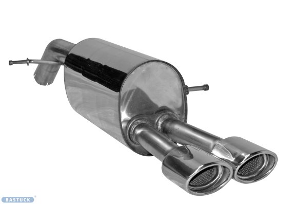 Bastuck Rear silencer with double tailpipes 2x Oval 110x70 mm, RH exit - Peugeot 207