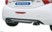 Bastuck Rear silencer RH with trapezoid tailpipe 1 x 114 x 74 mm with inward curl - Peugeot 208 1.6T THP (+GTI / Diesel HDI)