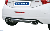 Bastuck Rear silencer RH with trapezoid tailpipe 1 x 114 x 74 mm with inward curl - Peugeot 208 1.6T THP (+GTI / Diesel HDI)
