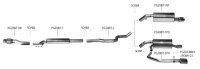 Bastuck Rear pipe set LH with trapezoid tailpipe 1 x 114 x 74 mm with inward curl - Peugeot 208 1.6T THP (+GTI / Diesel HDI)