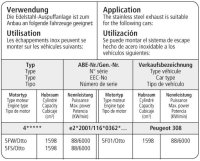 Bastuck Adapter Komplettanlage auf Katalysator - Peugeot 308 (Benziner ohne Turbo)