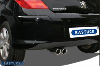 Bastuck Endschalldämpfer mit Doppel-Endrohr 2 x Ø 76 mm 20° schräg geschnitten mit Lippe - Peugeot 308 Limousine (Benziner ohne Turbo)