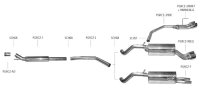 Bastuck Rear silencer with 2 x exit tailpipe Ø 51,0 mm for original rear valance exit - Peugeot RCZ