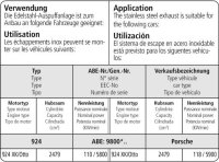 Bastuck Ersatzrohr für Vorschalldämpfer - 86-89 Porsche 924 S / 86-91 Porsche S/S2