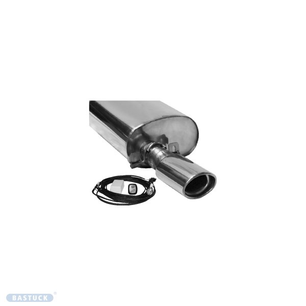 Bastuck Rear silencer with exhaust flap and single tailpipe 1x Oval 120x80 mm - 86-89 Porsche 924 S / 86-91 Porsche S/S2