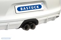 Bastuck Sport exhaust system with axle tubes with integral insulation and exhaust flap with 2 x Ø 90mm RACE tailpipes, central exit - 16+ Porsche Boxster (718) / 12+ Porsche Cayman (981)