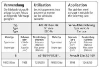 Bastuck Frontadapter (2-Loch-Flansch) Komplettanlage auf Kat - Renault Clio 2 2.0 16V Phase II Modelle