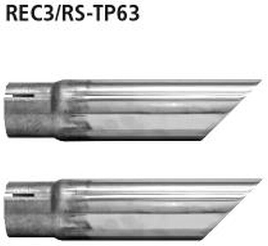 Bastuck Tube kit with 2x single tailpipe Ø 63 mm cut 45° - Renault Clio 3 RS (w/o Facelift)