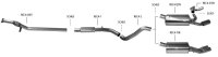 Bastuck Rear silencer with single oval tailpipe cut 20° with inward curl 110 x 70 mm with connection for tailpipe set RH - Renault Clio 4 1.0T/1.2 (+Diesel)