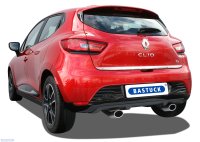 Bastuck Rear silencer with single oval tailpipe cut 20° with inward curl 110 x 70 mm with connection for tailpipe set RH - Renault Clio 4 1.0T/1.2 (+Diesel)