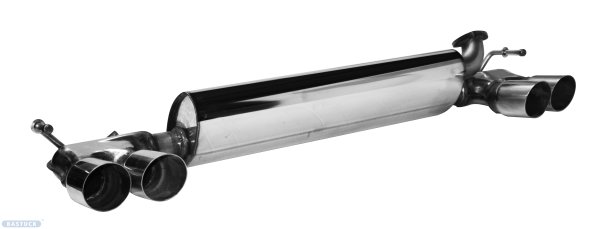 Bastuck Rear silencer with double tailpipe 2 x Ø 76 mm, LH + RH, cut 20° - Renault Twingo 3