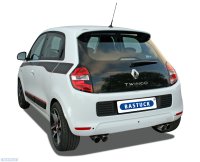 Bastuck Rear silencer with double tailpipe 2 x Ø 76 mm, LH + RH, cut 20° - Renault Twingo 3