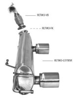 Bastuck Rear silencer with single tailpipe LH + RH, 1 x Ø 85 mm (with RACE look) - Renault Twingo 3 GT