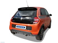 Bastuck Rear silencer with single tailpipe LH + RH, 1 x Ø 85 mm (with RACE look) - Renault Twingo 3 GT