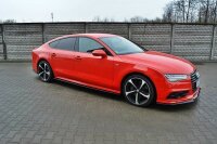 Maxton Design Seitenschweller Ansatz schwarz Hochglanz - Audi S7 / A7 S-Line C7 FL