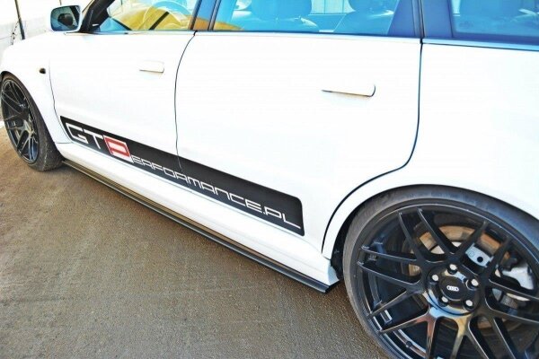 Maxton Design Side skirts extension extension black gloss - Audi RS4 B5