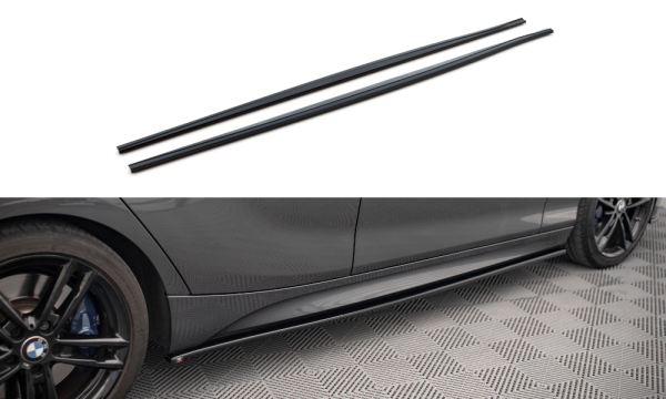 Maxton Design Side skirts extension extension V.1 black gloss - BMW 1 Series F20 M135i / M140i / M-Package