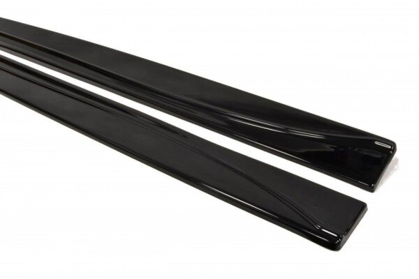 Maxton Design Side skirts extension extension black gloss - Jaguar XF X250 Facelift