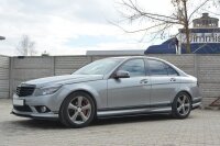 Maxton Design Side skirts extension extension black gloss - Mercedes C W204 AMG-Line (Pre-Facelift)