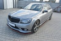 Maxton Design Side skirts extension extension black gloss - Mercedes C W204 AMG-Line (Pre-Facelift)