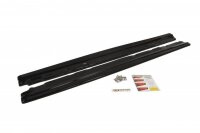 Maxton Design Side skirts extension extension black gloss - Mercedes C-Class W204 Facelift