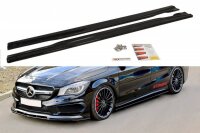 Maxton Design Side skirts extension extension black gloss - Mercedes CLA 45 AMG C117/A45 AMG W176 (Pre-Facelift)