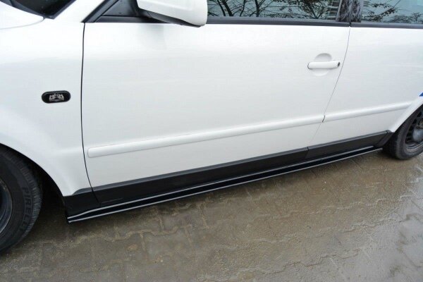 Maxton Design Side skirts extension extension black gloss - VW Passat B5