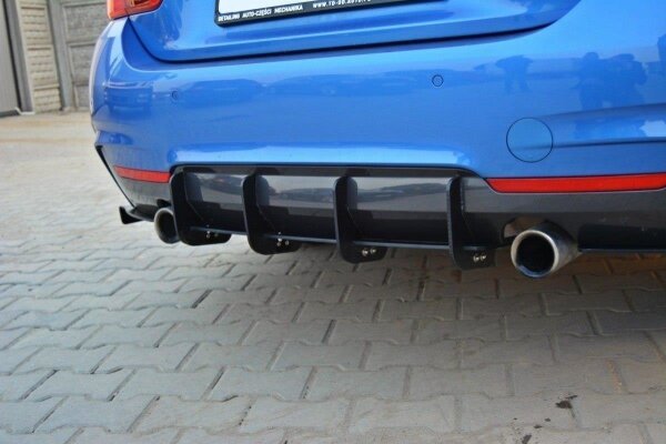 Maxton Design Diffusor Heckansatz für Heckschürze für & Heckansatz Flaps Diffusor - BMW 4er F32 M Paket