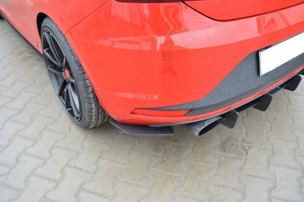 Maxton Design Rear extension Diffuser rear bumper + Flaps - Seat Leon III Cupra