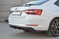 Maxton Design Diffuser rear extension black gloss - Skoda Superb MK3