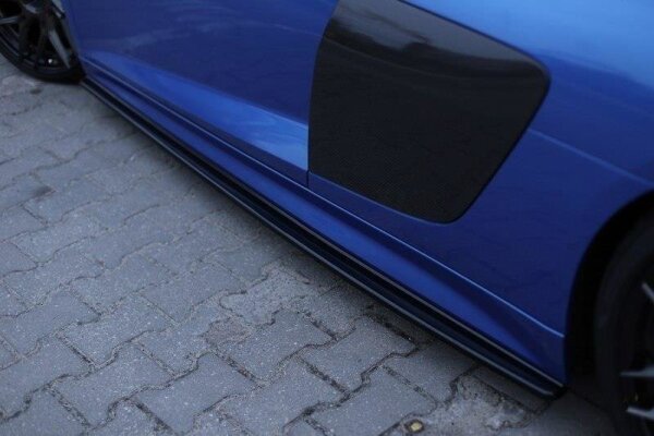 Maxton Design Side skirts extension extension black gloss - Audi R8 MK2