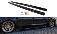 Maxton Design Side skirts extension extension black gloss - Audi S8 D4 FL