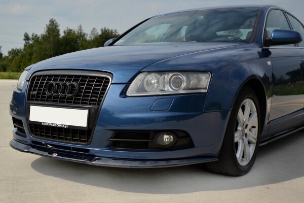 Maxton Design Front extension black gloss - Audi A6 S-Line C6