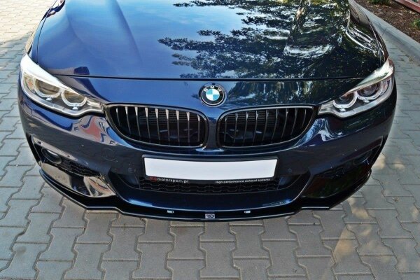 Maxton Design Front extension V.1 black gloss - BMW 4 Series F32 M Package