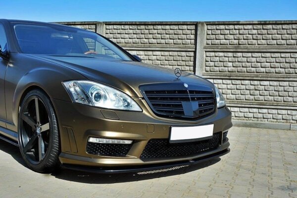 Maxton Design Front extension black gloss - Mercedes S-Class W221 AMG